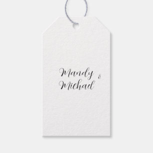 Minimalistische Hochzeit mit moderner Kalligrafie Geschenkanhänger