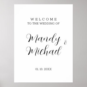 Minimalistische Hochzeit mit moderner Kalligrafie Poster