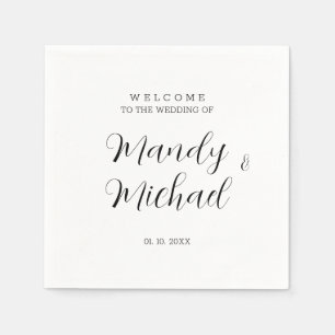 Minimalistische Hochzeit mit moderner Kalligrafie Serviette