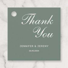 Minimalistische Hochzeit mit moderner Sage Green Geschenkanhänger