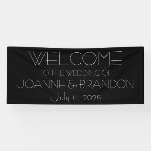Minimalistische Hochzeit mit Schwarz und Weiß Banner