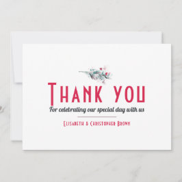 Minimalistische Hochzeit mit weißer Blüte Dankesch Dankeskarte