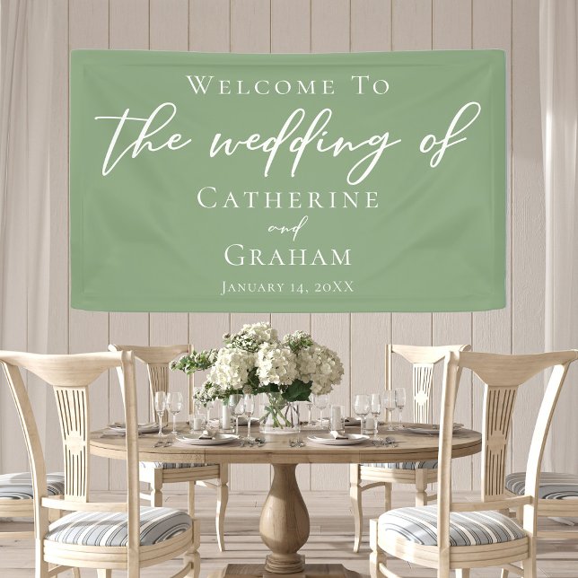 Minimalistische Hochzeit mit weißer Schrift Banner (Von Creator hochgeladen)