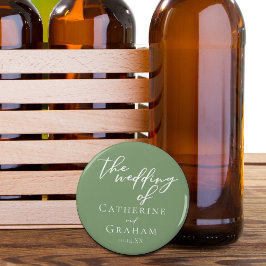 Minimalistische Hochzeit mit weißer Schrift Flaschenöffner