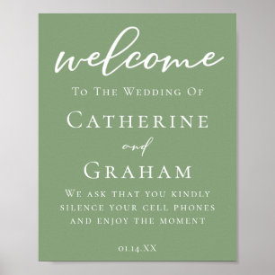 Minimalistische Hochzeit mit weißer Schrift Poster