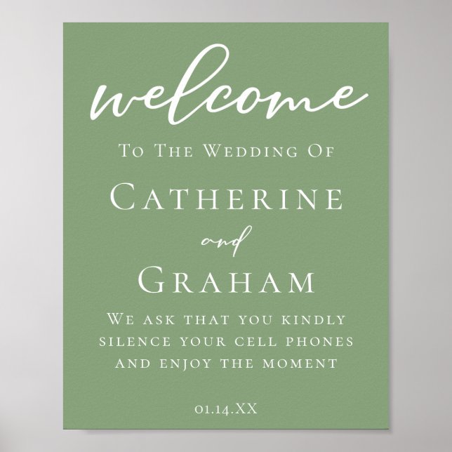 Minimalistische Hochzeit mit weißer Schrift Poster (Vorne)