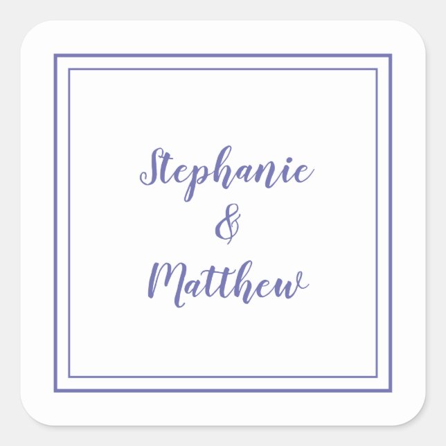 Minimalistische Hochzeit Modern Vielen Dank Periwi Quadratischer Aufkleber (Vorderseite)