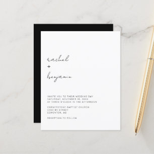Minimalistische Hochzeit Moderne, einfache Typogra