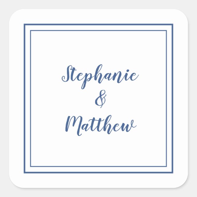 Minimalistische Hochzeit Moderner Gefallen Danke B Quadratischer Aufkleber (Vorderseite)