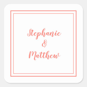 Minimalistische Hochzeit Moderner Gefallen Danke C Quadratischer Aufkleber