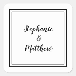 Minimalistische Hochzeit Moderner Gefallen Vielen  Quadratischer Aufkleber