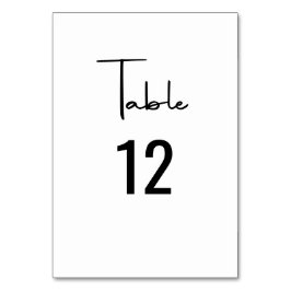 Minimalistische Hochzeit moderner Schriftzeichen Tischnummer