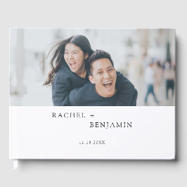 Minimalistische Hochzeit nach Maß Foto Einfach mod Gästebuch