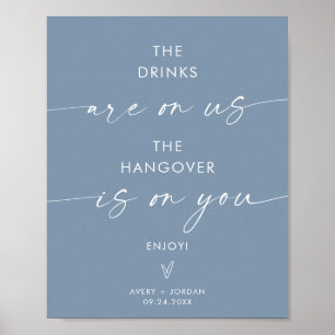 Minimalistische Hochzeit Open Bar Sign   Modernes  Poster
