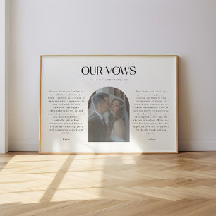 Minimalistische Hochzeit "Our Vows" Fotoarchitektu Poster