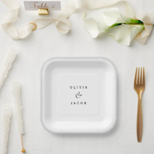 Minimalistische Hochzeit Pappteller