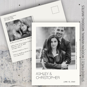 Minimalistische Hochzeit Rett-the-Date Foto Postka Postkarte