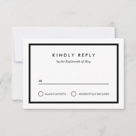 Minimalistische Hochzeit RSVP