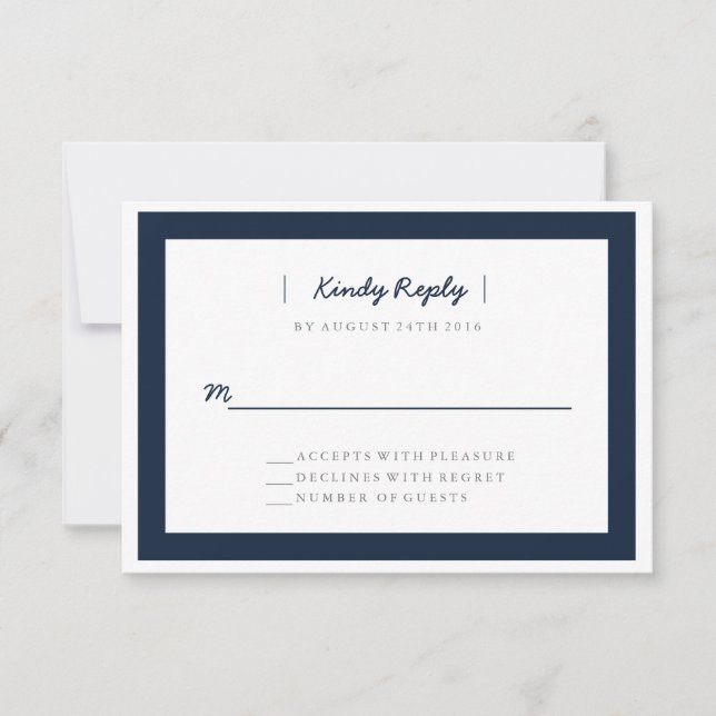 Minimalistische Hochzeit RSVP | ABWEICHUNGEN Karte (Vorderseite)