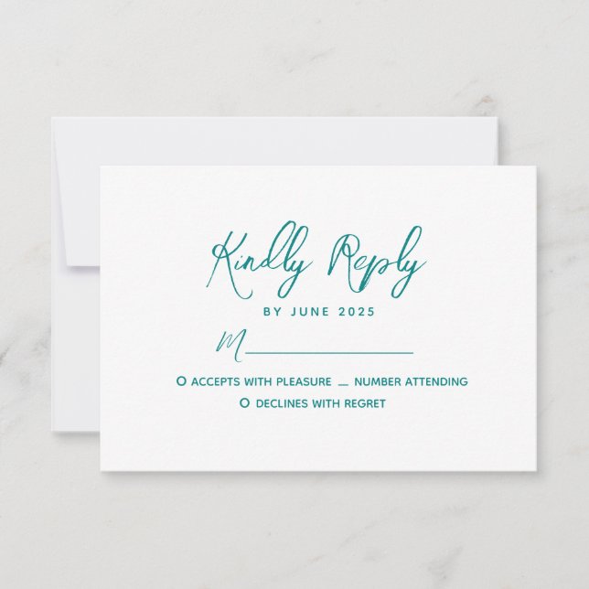 Minimalistische Hochzeit RSVP Karte (Vorderseite)