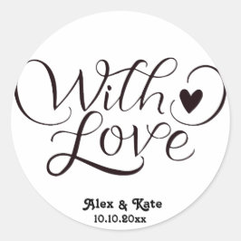 Minimalistische Hochzeit Runder Aufkleber