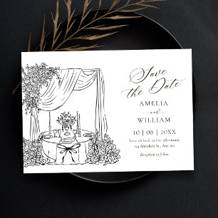 Minimalistische Hochzeit Save The Date