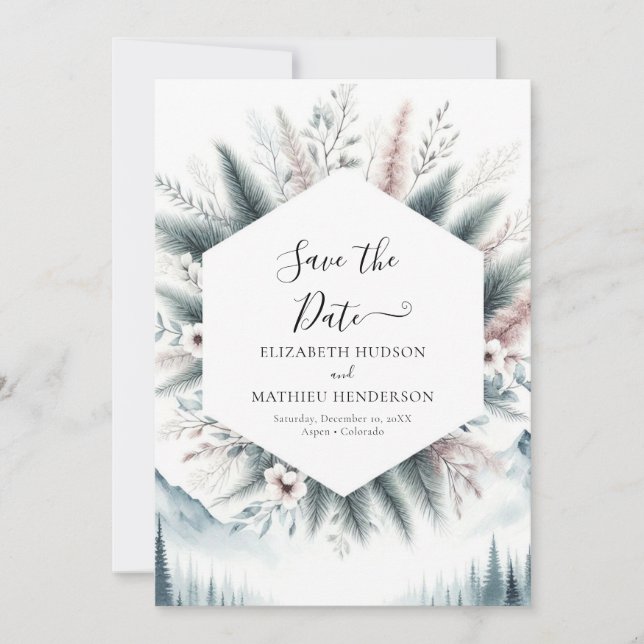 Minimalistische Hochzeit Save The Date (Vorderseite)