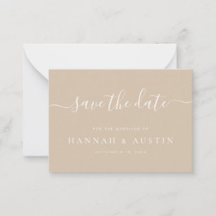 Minimalistische Hochzeit Save the Date Mitteilungskarte