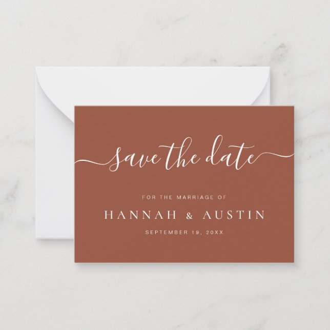 Minimalistische Hochzeit Save the Date Mitteilungskarte (Vorderseite)