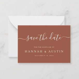 Minimalistische Hochzeit Save the Date Mitteilungskarte