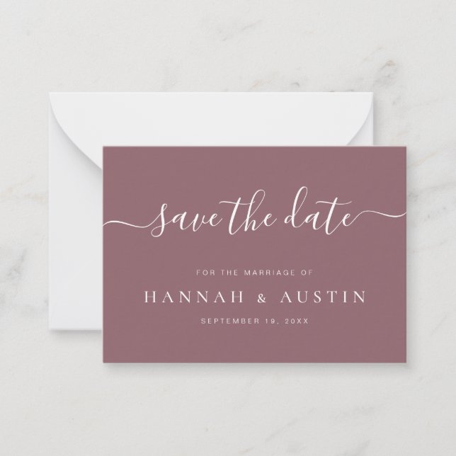 Minimalistische Hochzeit Save the Date Mitteilungskarte (Vorderseite)