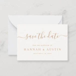Minimalistische Hochzeit Save the Date Mitteilungskarte
