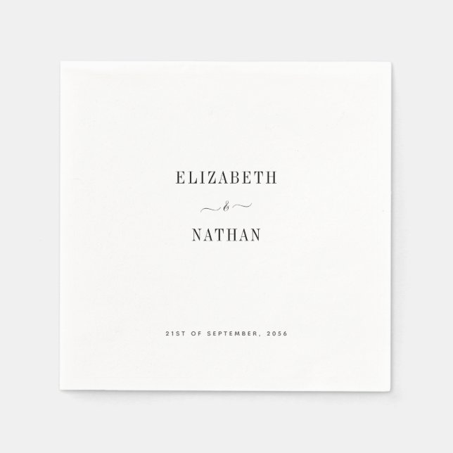Minimalistische Hochzeit Serviette (Vorderseite)