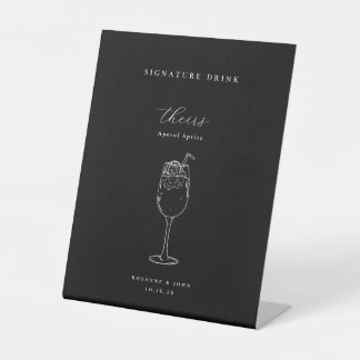 Minimalistische Hochzeit Signature Drink Sockelschild