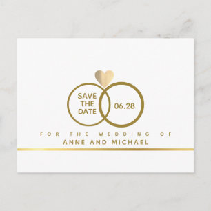 Minimalistische Hochzeit SPAREN DAS DATUM Ankündigungspostkarte
