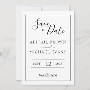 Minimalistische Hochzeit speichern Sie das Datum Save The Date