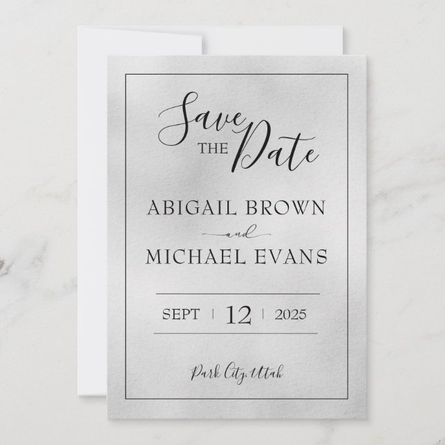 Minimalistische Hochzeit speichern Sie das Datum Save The Date (Vorderseite)