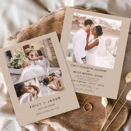Minimalistische Hochzeit Terracotta Vier Foto Flyer