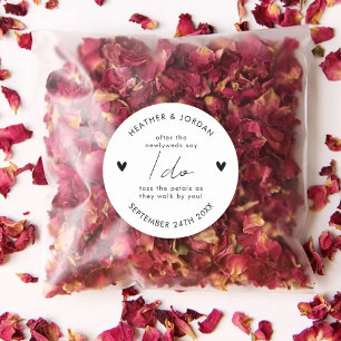 Minimalistische Hochzeit Toss Me Confetti Gefallen Runder Aufkleber
