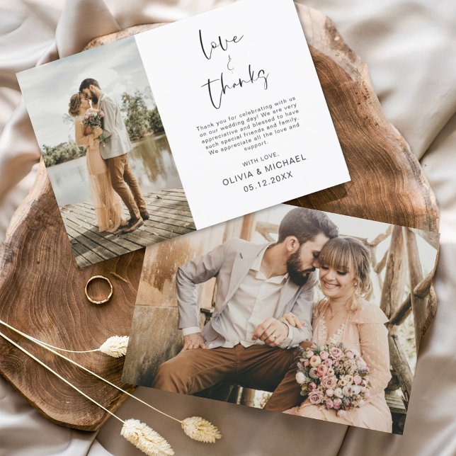 Minimalistische Hochzeit Vielen Dank Foto Simple Dankeskarte (Von Creator hochgeladen)