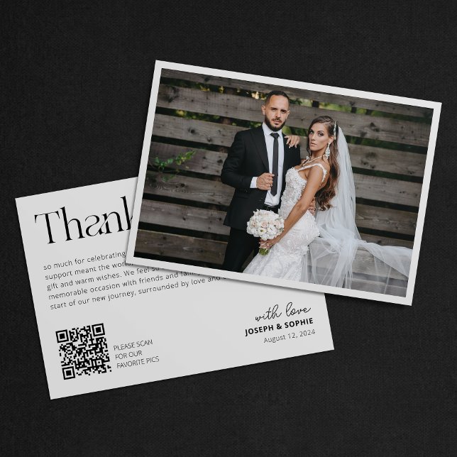 Minimalistische Hochzeit Vielen Dank Ihr Card Foto Dankeskarte (Von Creator hochgeladen)
