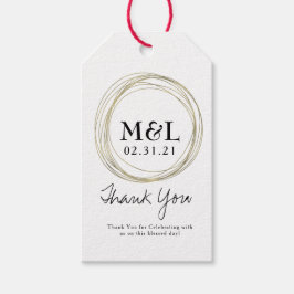 Minimalistische Hochzeit Vielen Dank Imitate Gold  Geschenkanhänger