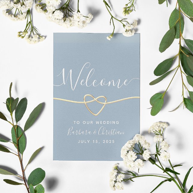Minimalistische Hochzeit von Dusty Blue Calligraph Poster (Von Creator hochgeladen)