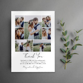 Minimalistische Hochzeit von Foto Collage Dankeskarte