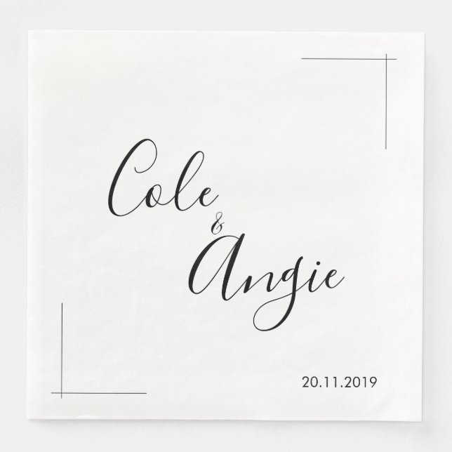 Minimalistische Hochzeit von Napkins mit überquert Serviette (Vorderseite)