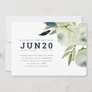 Minimalistische Hochzeit von Wasserfarben Save The Date