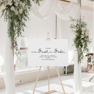 Minimalistische Hochzeit: Wähle einen Sitzplatz, n Poster