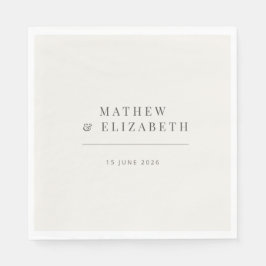Minimalistische Hochzeit | Warmweiß Serviette