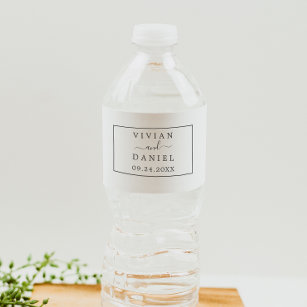 Minimalistische Hochzeit Wasserflaschenetikett