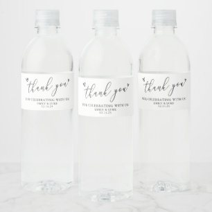 Minimalistische Hochzeit Wasserflaschenetikett